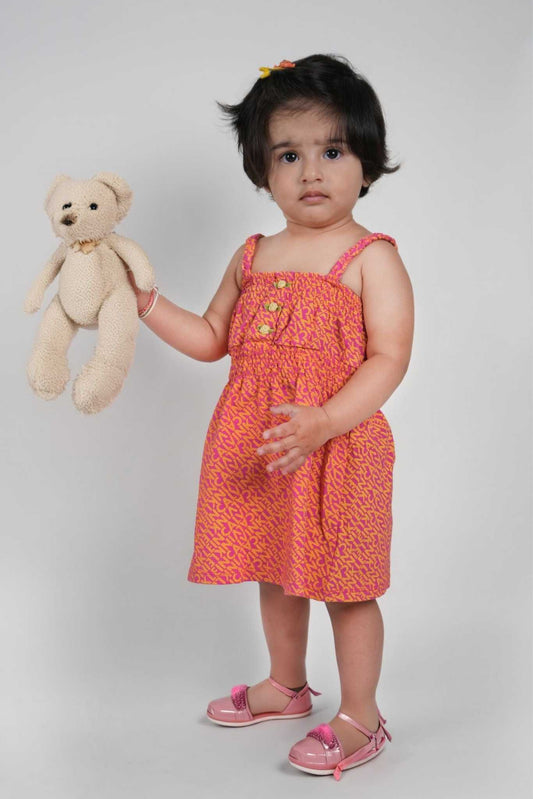 Calvin Klein - Orange and Purple Smocked Dress - MixMax