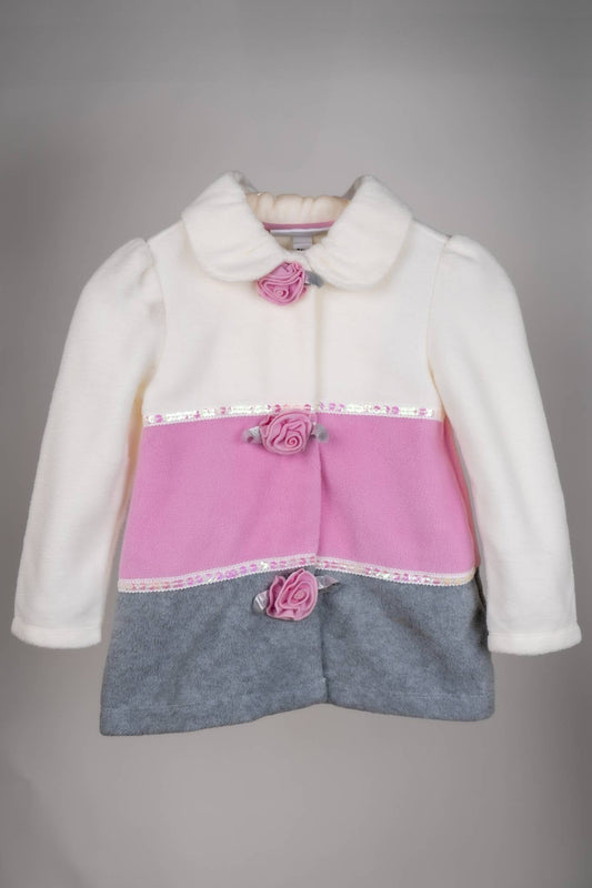 Kids HQ - 0 Tiered Floral Fleece Coat Set with Leggings - MixMax