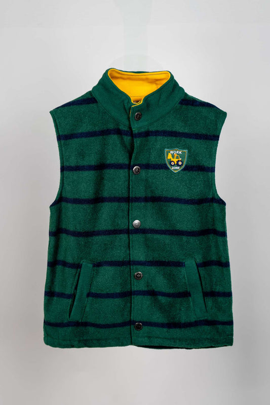KidsHQ - Dark Green Work Zone Sleeveless Jacket Set - MixMax