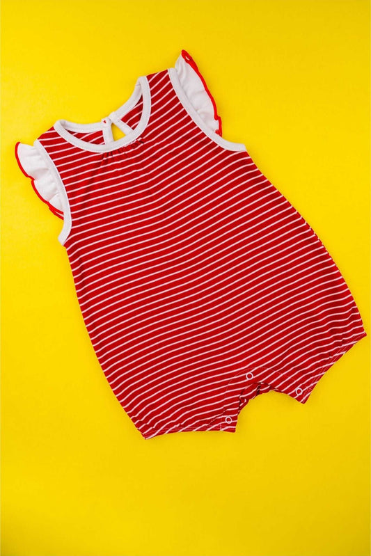 Small Wonders - Red Striped Romper - MixMax