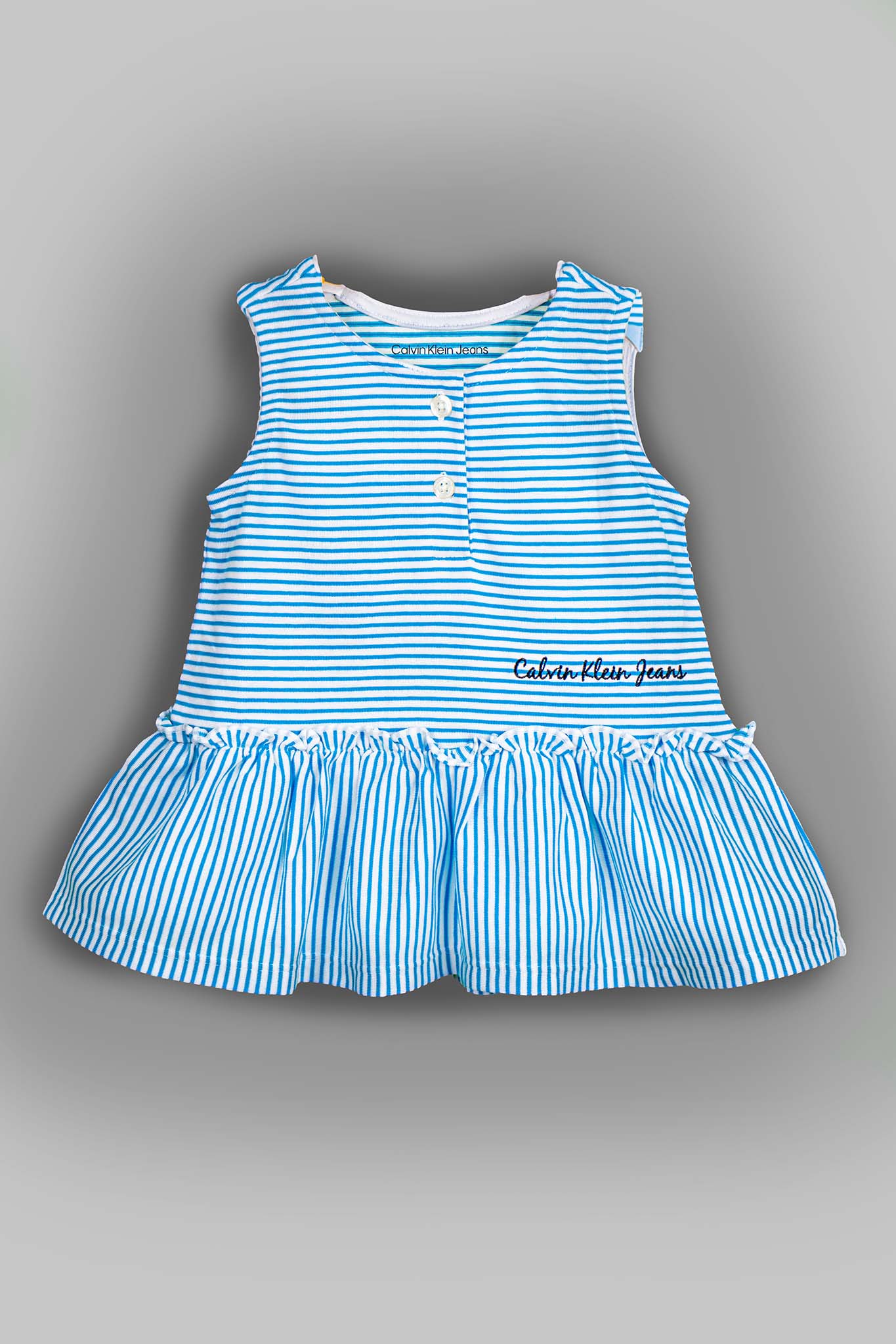 Calvin Klein - Blue Striped Frill Frock Set - MixMax