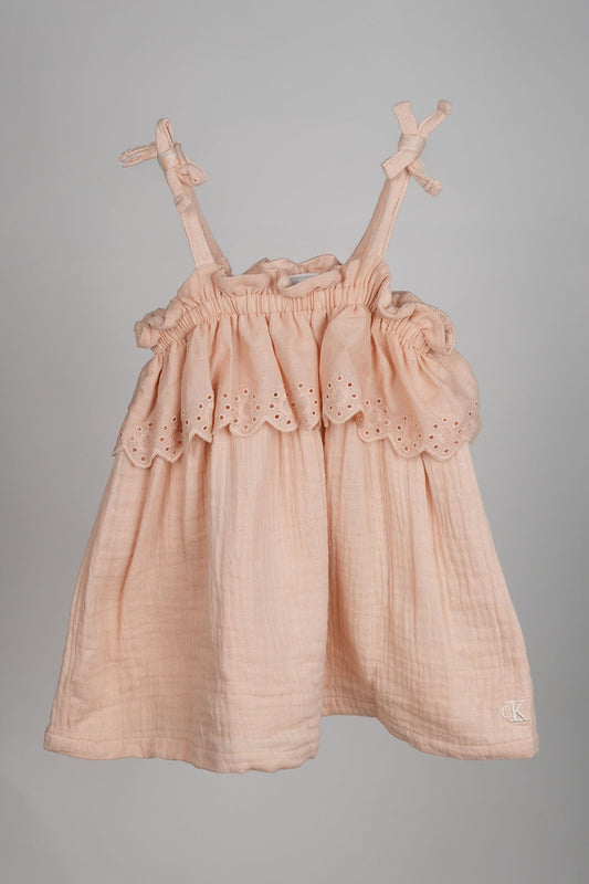 Calvin Klein - Peach Ruffle Frock Set - MixMax