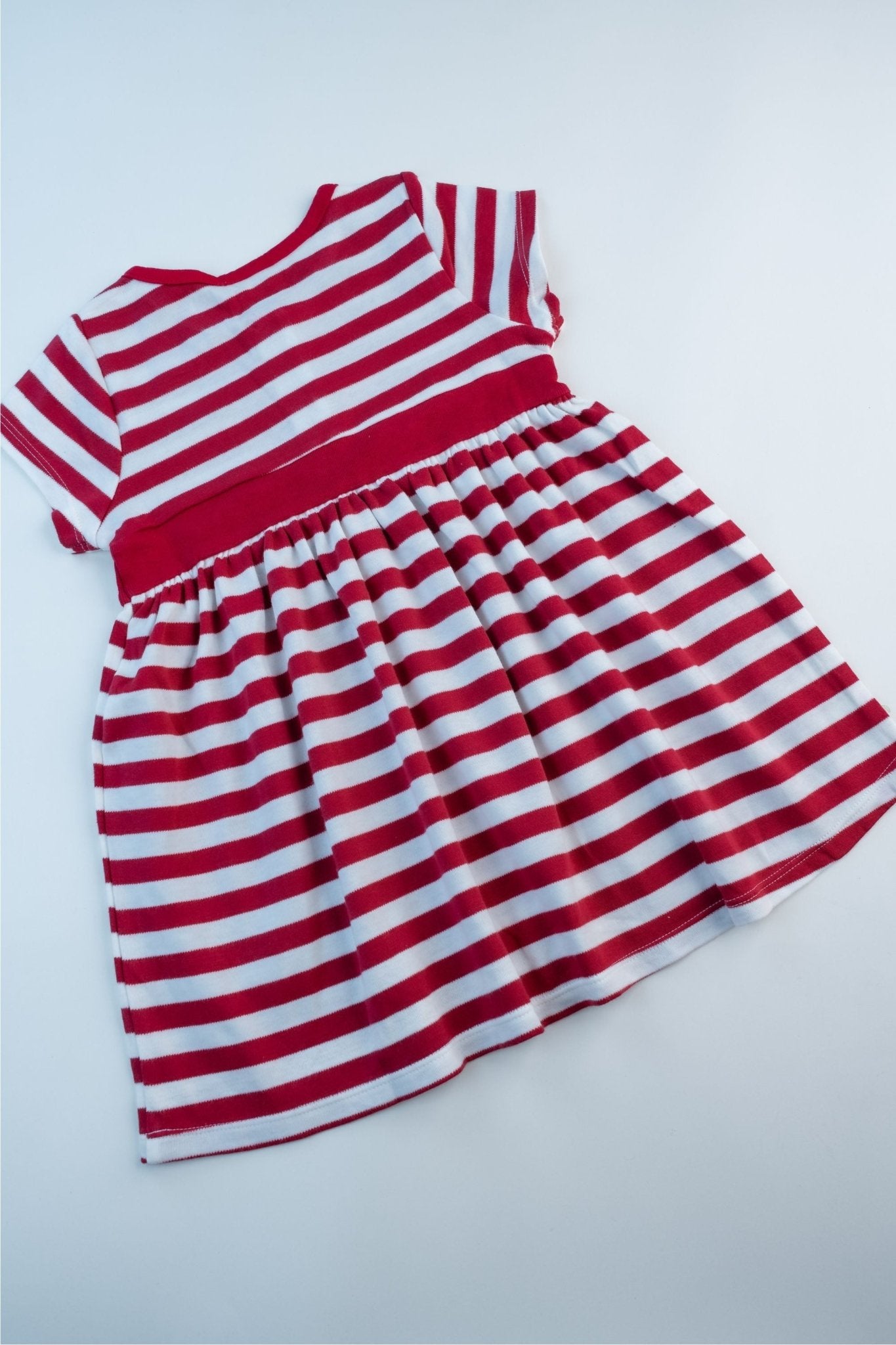 Calvin Klein - Red and White Striped Stretch Frock Dress (Thick Line) - MixMax