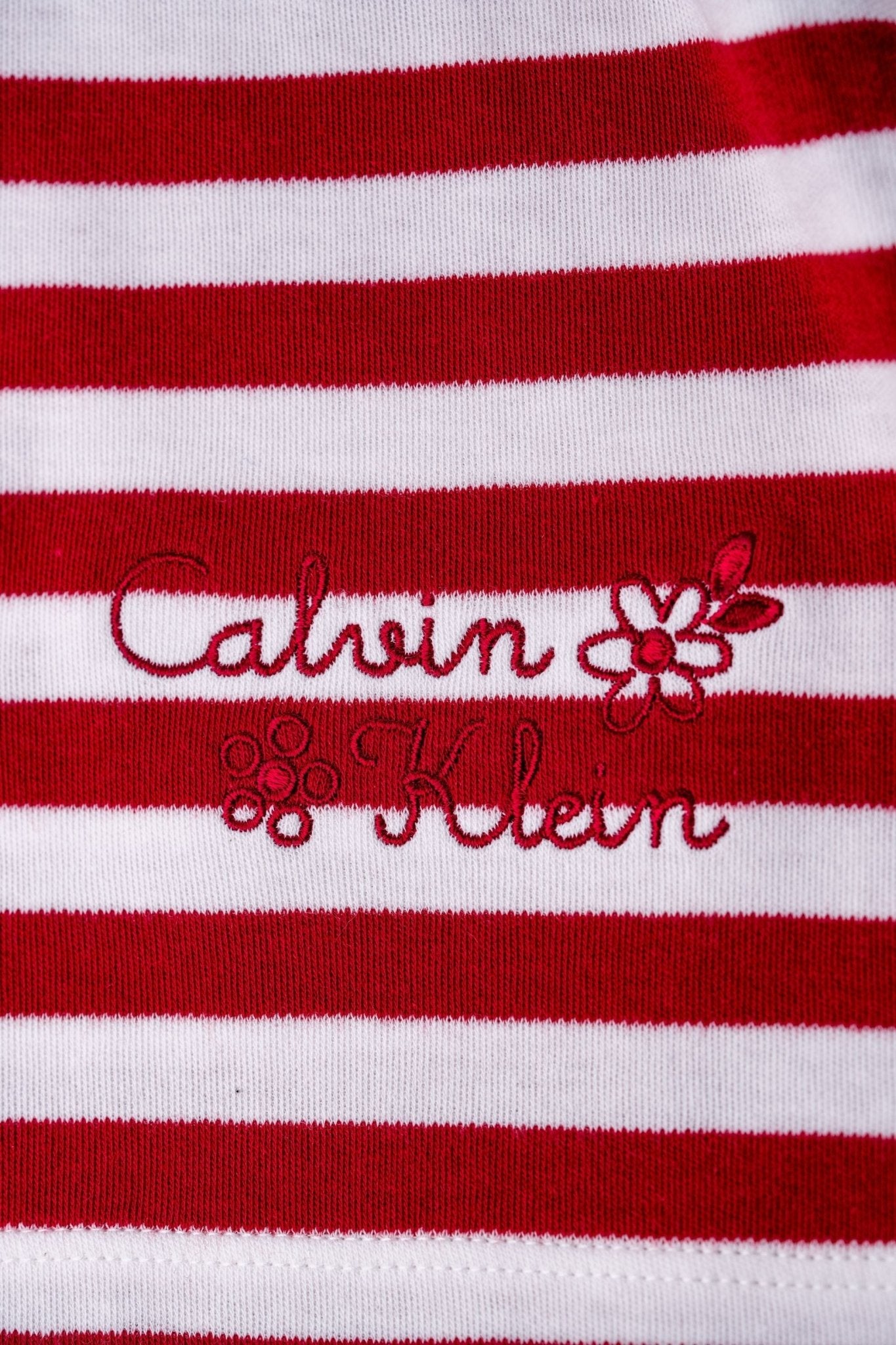 Calvin Klein - Red and White Striped Stretch Frock Dress (Thick Line) - MixMax