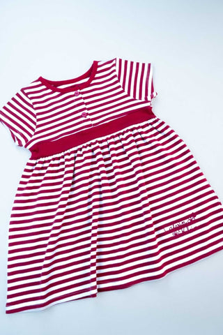 Calvin Klein - Red and White Striped Stretch Frock Dress (Thin Line) - MixMax