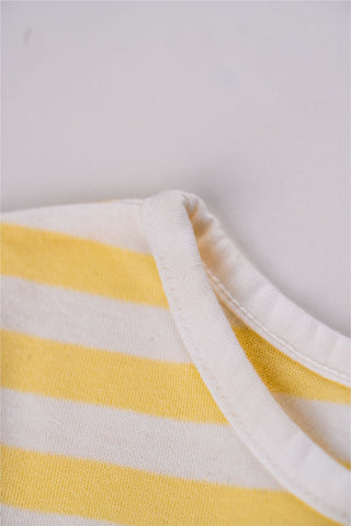 Calvin Klein - Yellow and White Striped Stretch Frock Dress (Thick Line) - MixMax