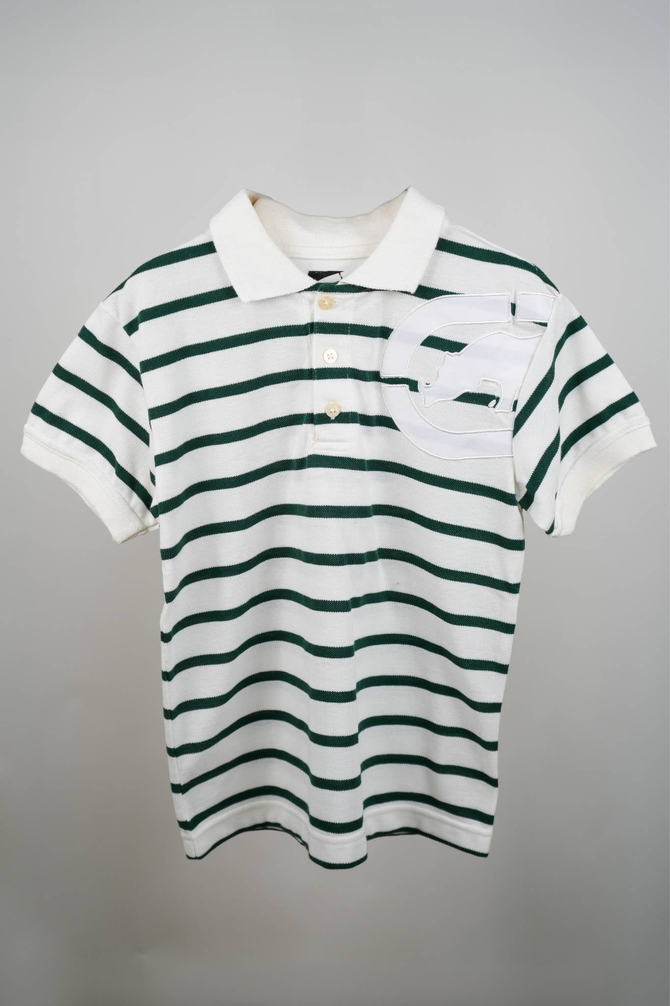 Echo - White and Green Striped Polo Shirt - MixMax