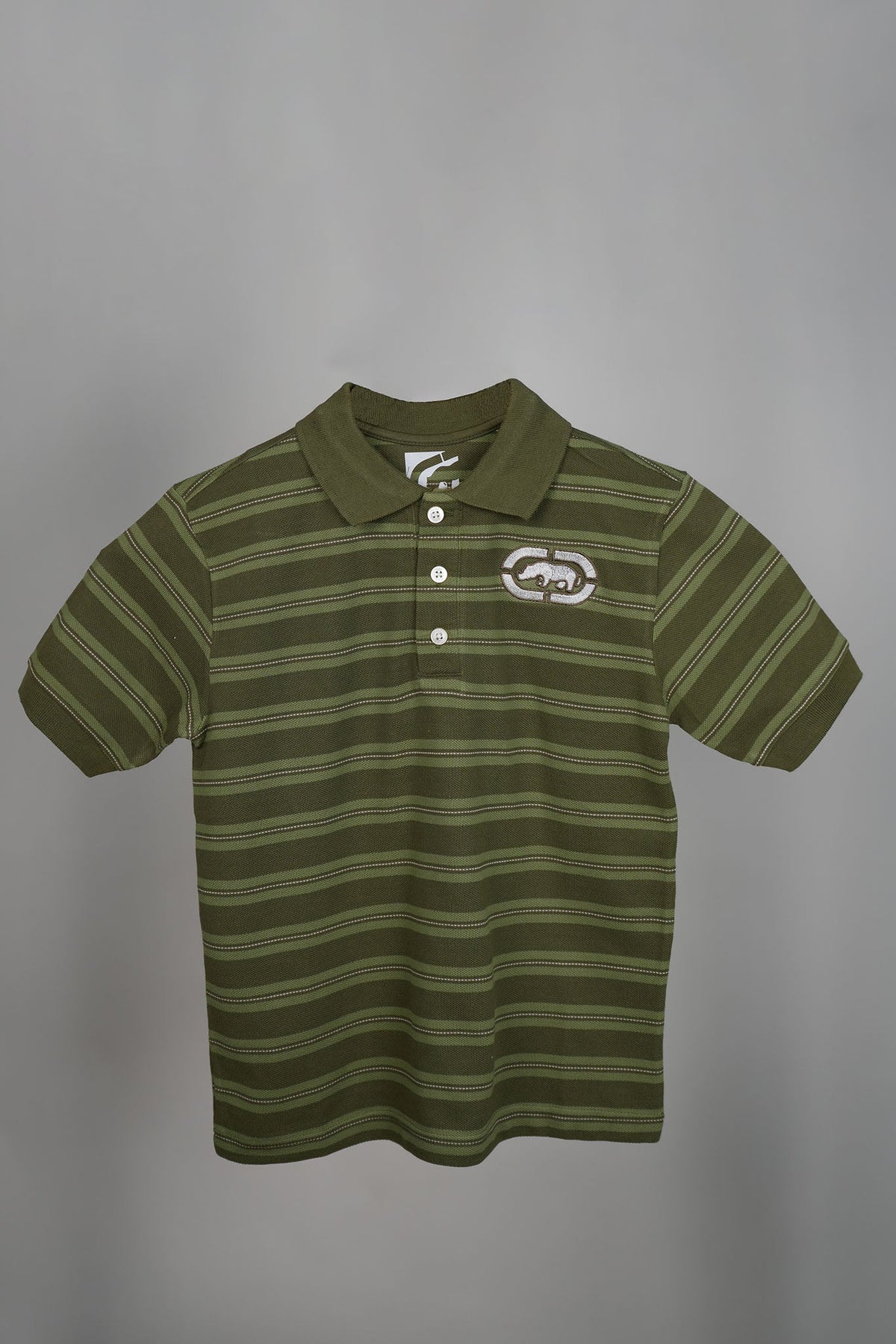 Ecko - Army Green Striped Polo Shirt - MixMax