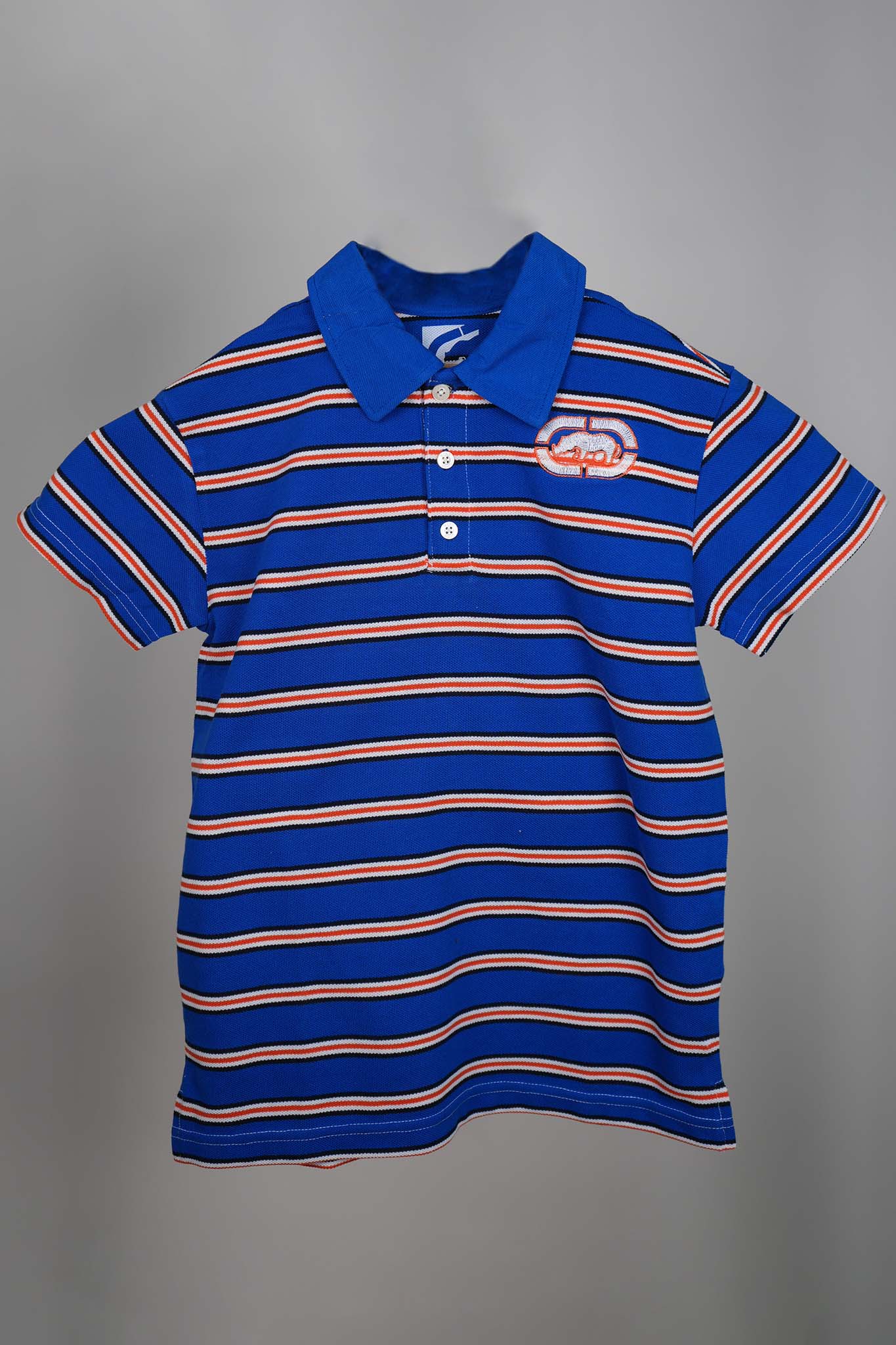 Ecko - Blue and Orange Striped Polo Shirt - MixMax