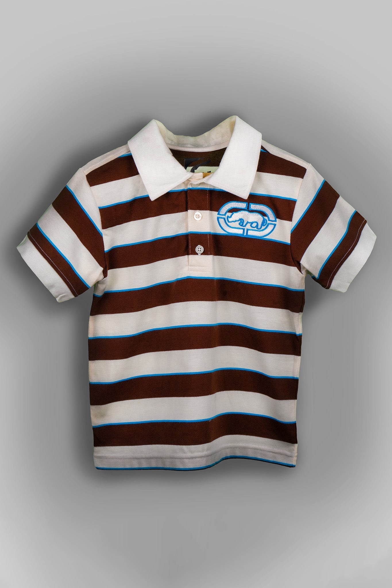 Ecko - Brown and Blue Striped Polo Shirt - MixMax