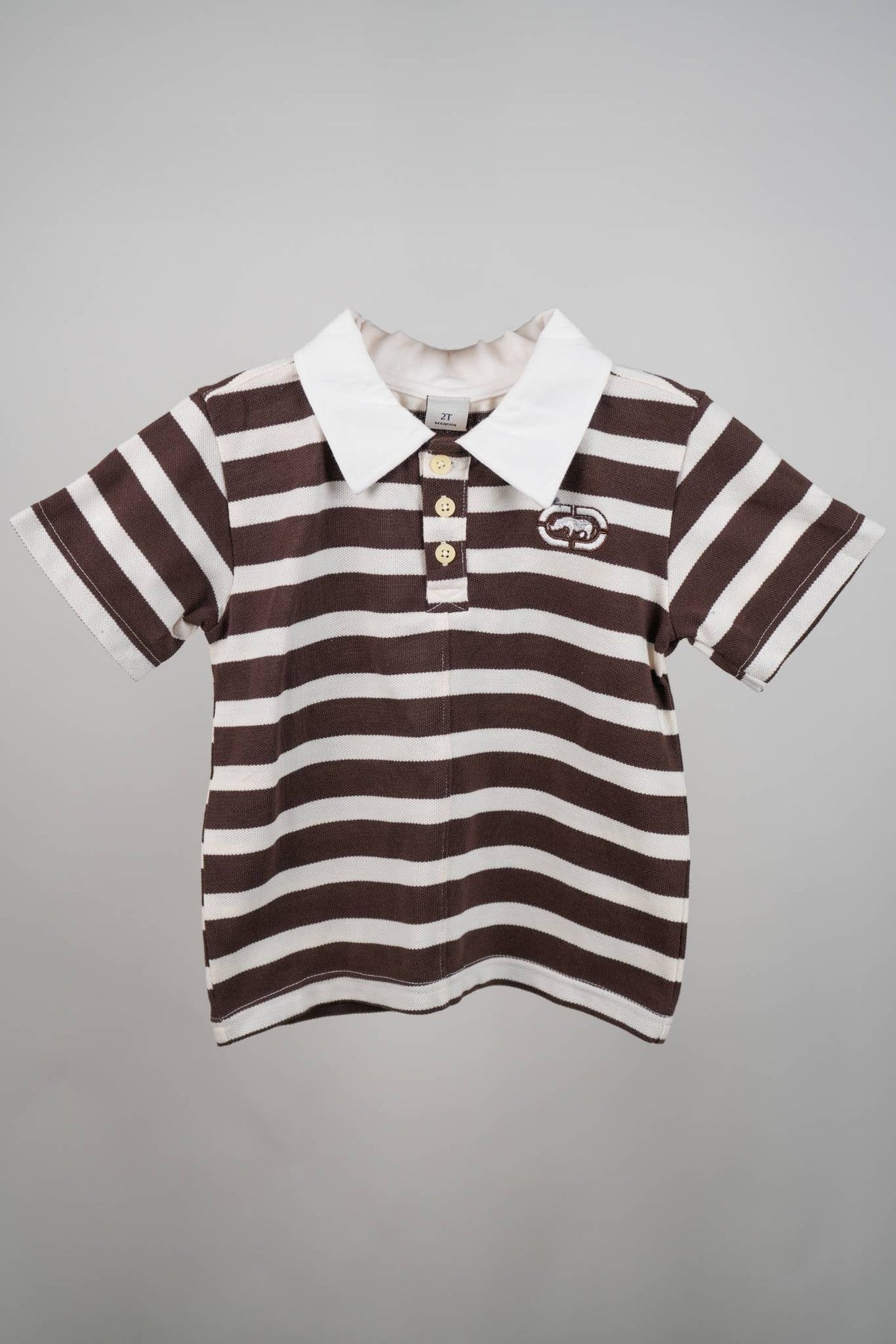 Ecko - Chocolate Brown and White Striped Polo Shirt - MixMax