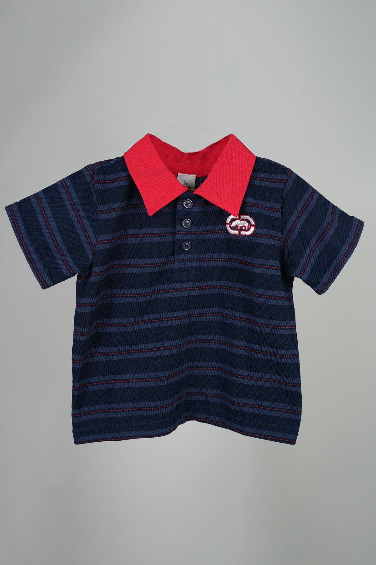 Ecko - Navy and Red Striped Polo Shirt (Red Collar) - MixMax