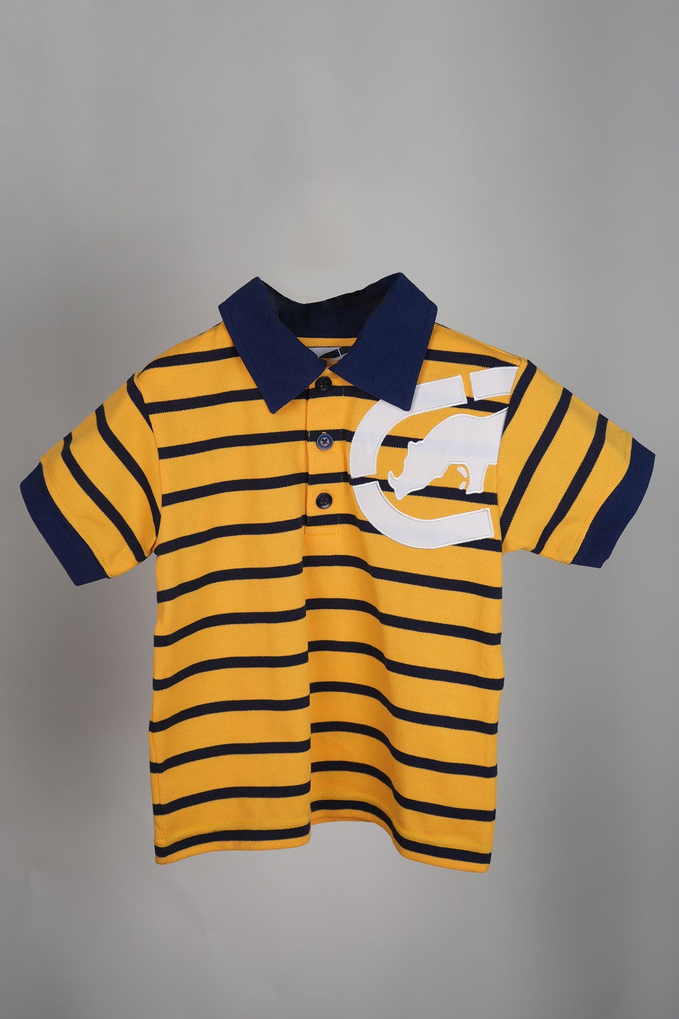 Ecko - Navy and Yellow Striped Polo Shirt - MixMax