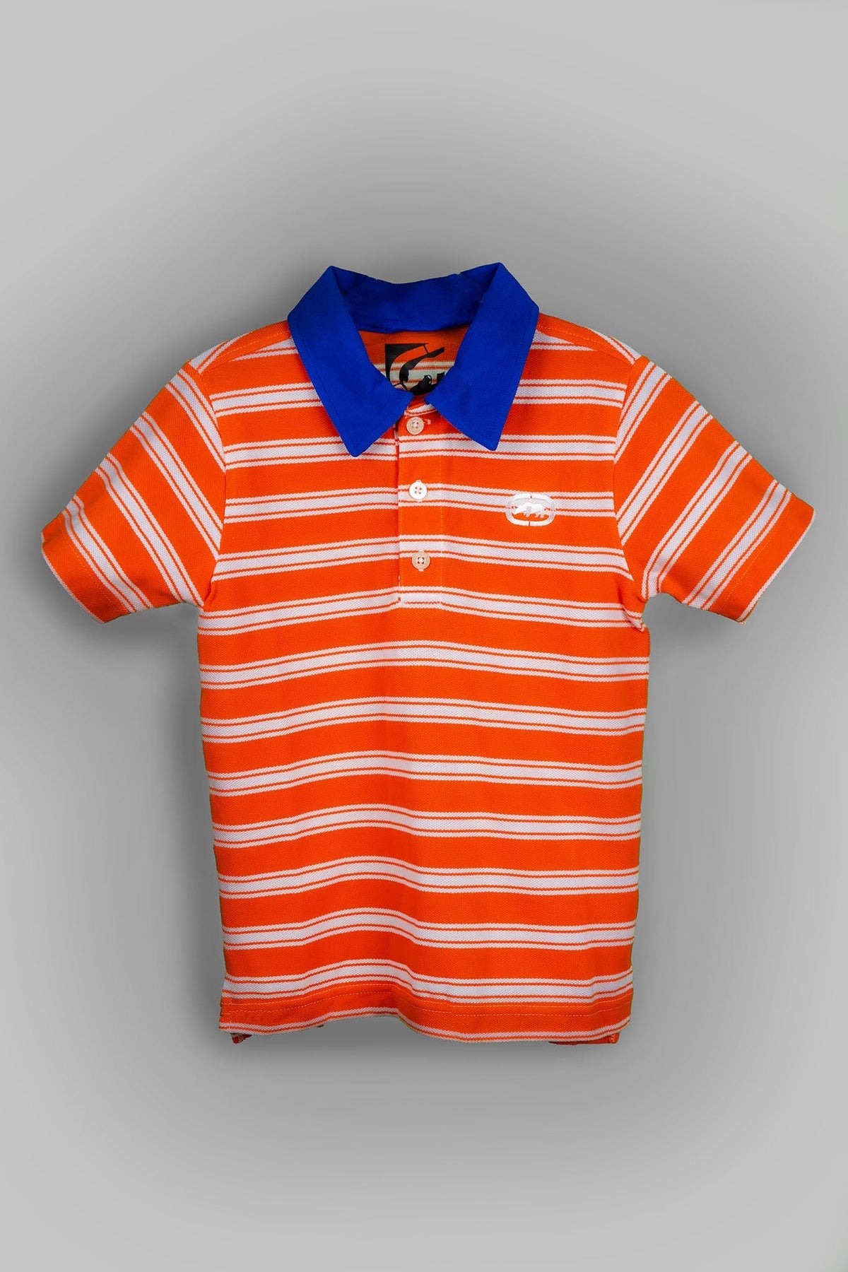 Ecko - Orange and White Striped Polo Shirt - MixMax