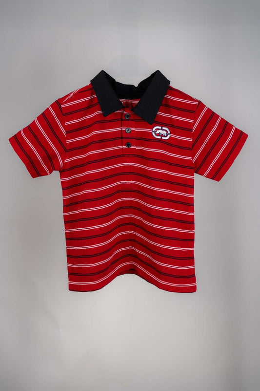 Ecko - Red Polo Shirt with Black and White Stripes - MixMax