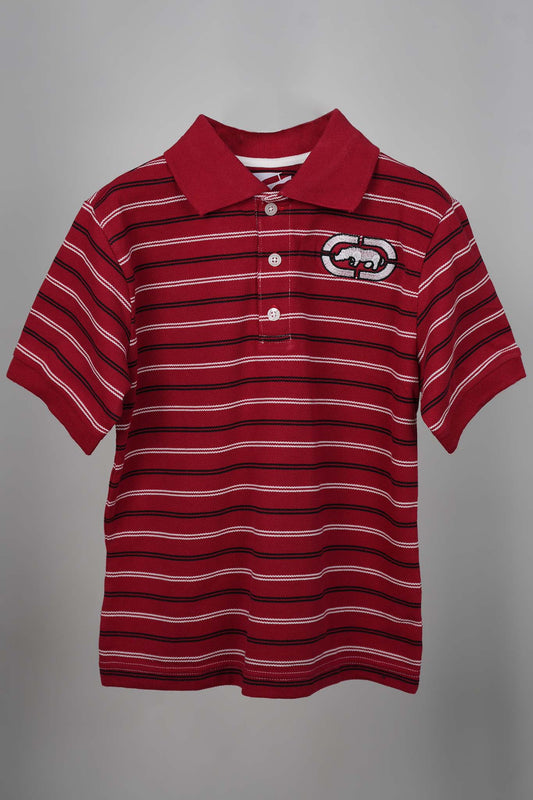 Ecko - Red Polo Shirt with Black and White Stripes (Red Collar) - MixMax