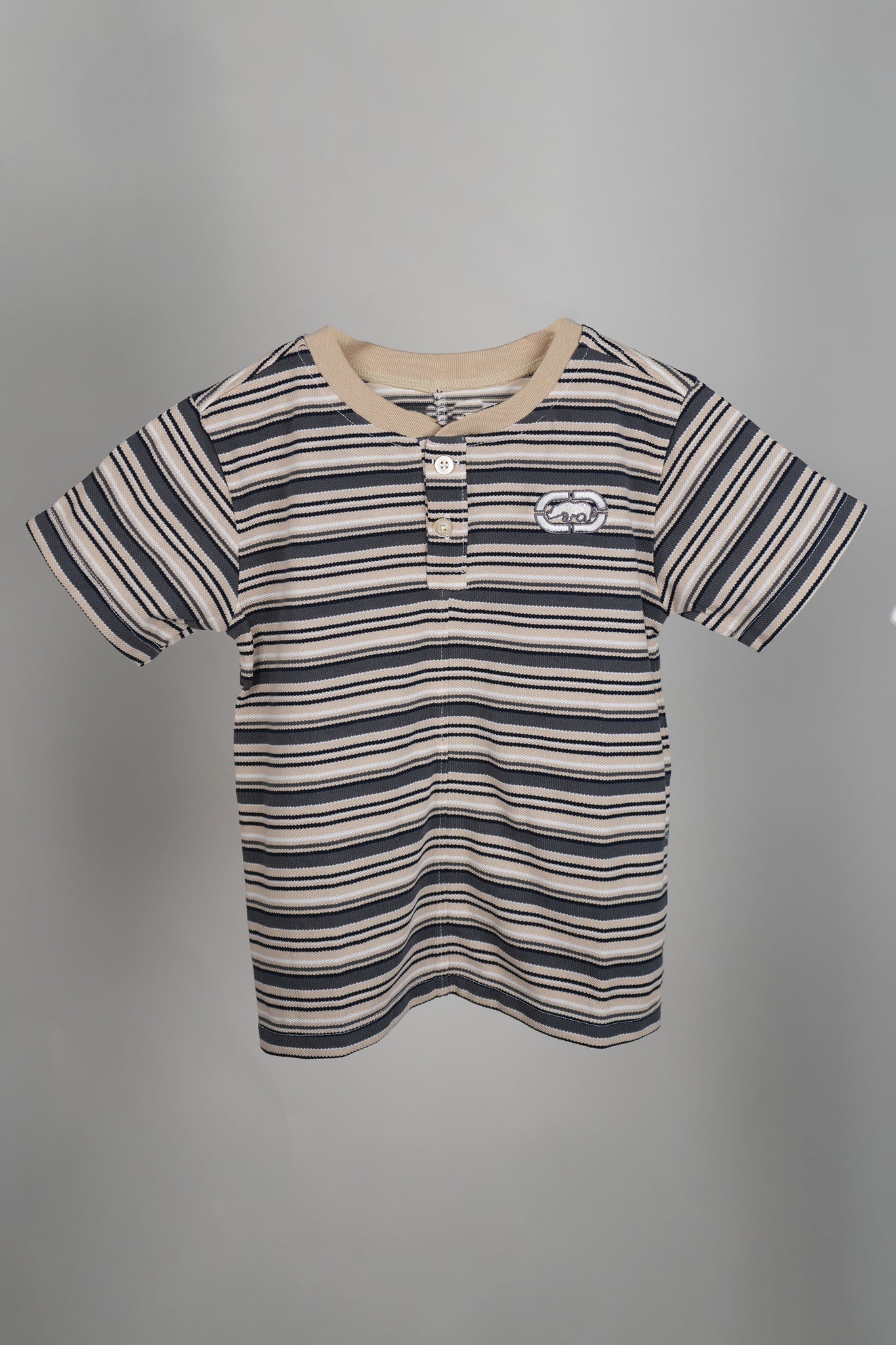 Ecko - Simple Beige and Grey Striped Shirt - MixMax