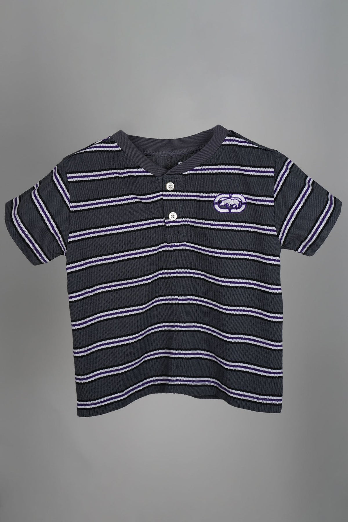 Ecko - Simple Grey and Purple Striped Shirt - MixMax