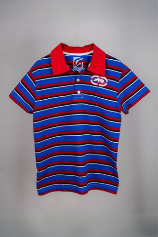 Ecko - Striped Polo Shirt (Red Collar) - MixMax