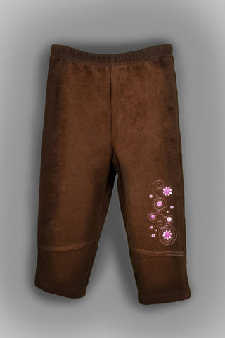 Grafito - Fluffy Brown Pajamas with Floral Design - MixMax