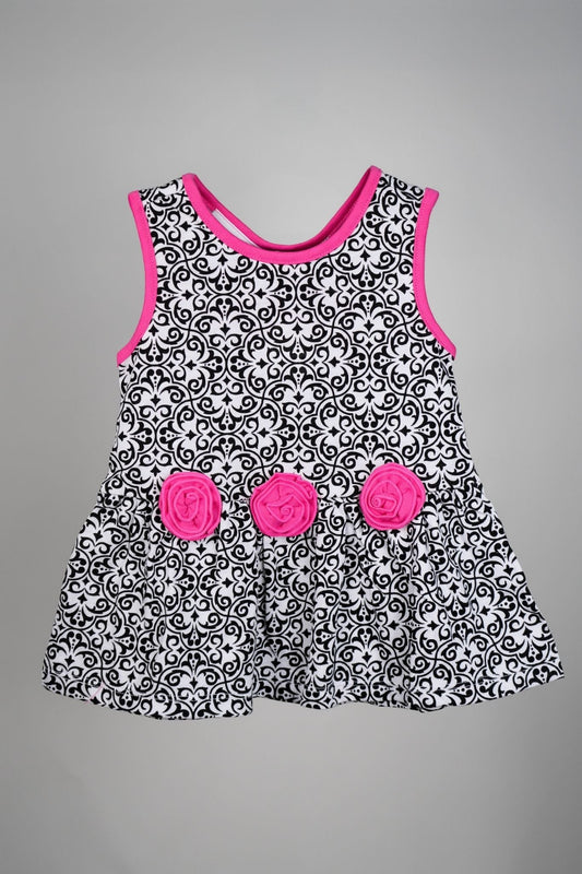 Kids HQ - 3d Flower Tank Frock Set - MixMax