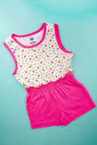 Kids HQ - Baby Pink Printed Jumpsuit - MixMax