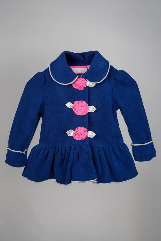 Kids HQ - Blue Coat with Pink Flowers - MixMax