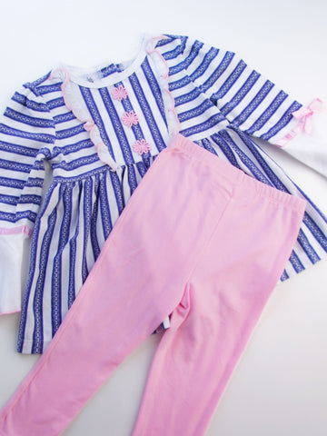 Kids HQ - Blue Frill Legging Set - MixMax