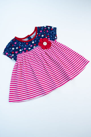 Kids HQ - Floral Red and White Frock - MixMax