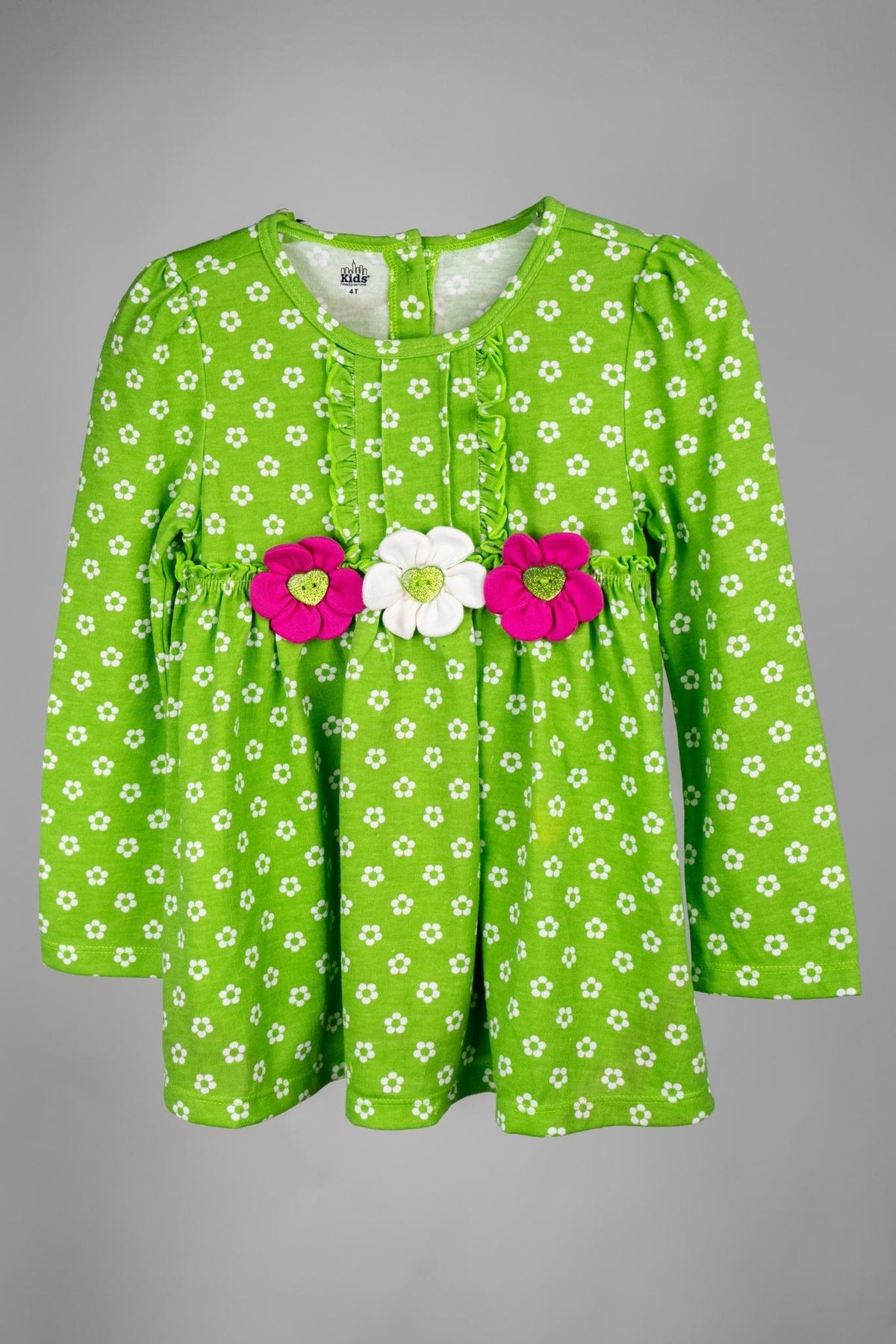 Kids HQ - Green Floral Frock with Leggings Set - MixMax