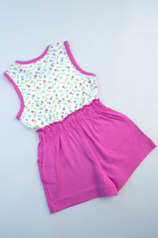 Kids HQ - Hot Pink Printed Jumpsuit - MixMax