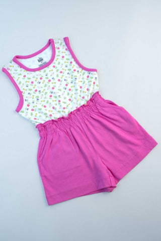 Kids HQ - Hot Pink Printed Jumpsuit - MixMax