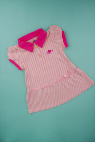 Kids HQ - Pink Collared Bow Dress - MixMax