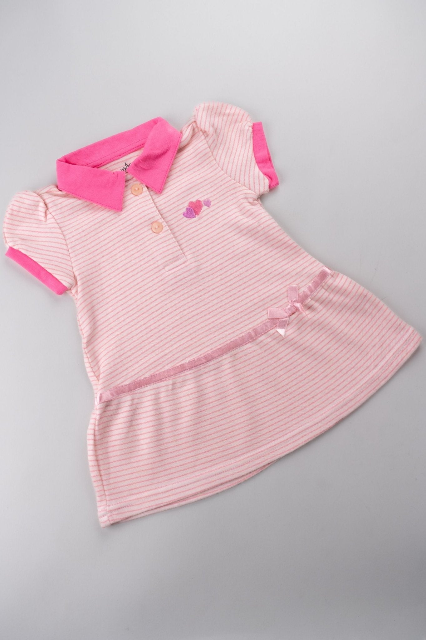 Kids HQ - Pink Collared Bow Dress - MixMax