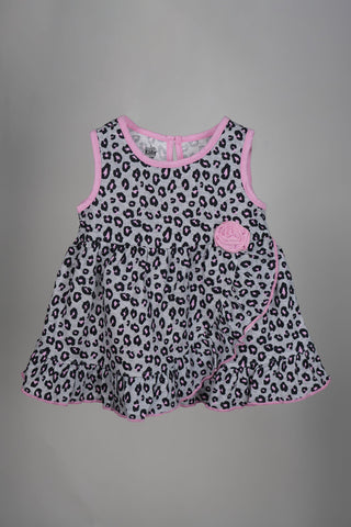 Kids HQ - Pink Leopard Print Ruffle Frock - MixMax