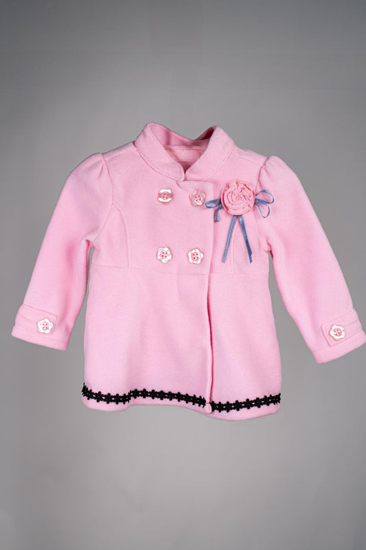 Kids HQ - Pink Ribboned Floral Coat with Leggings Set - MixMax