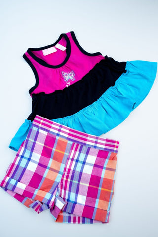 Kids HQ - Rainbow Butterfly Shorts Set - MixMax