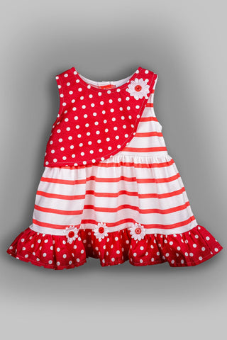 Kids HQ - Red and White Floral Frock Set - MixMax