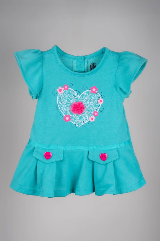 Kids HQ - Teal Heart Frock Set - MixMax