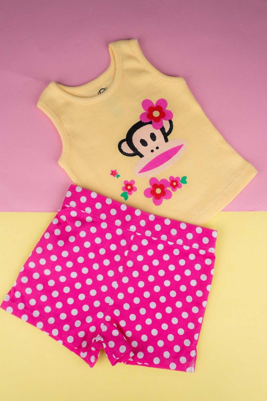 Paul Frank - Yellow Monkey Floral Set (Pink Shorts) - MixMax