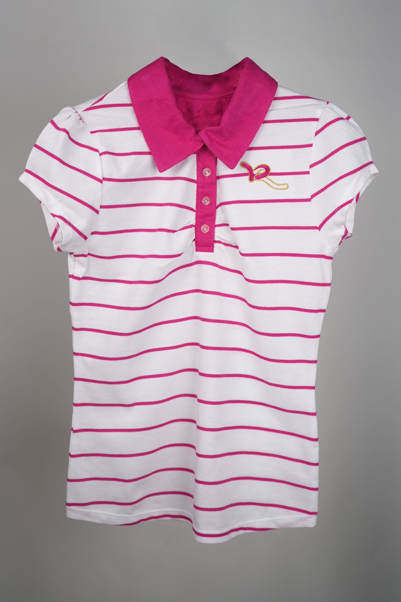 Rocawear - White and Pink Striped Polo Shirt - MixMax
