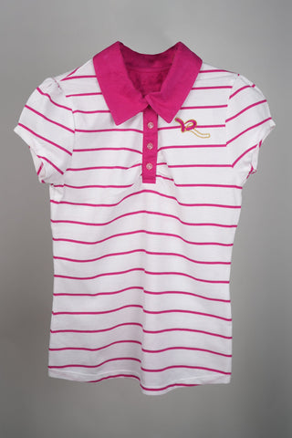 Rocawear - White and Pink Striped Polo Shirt - MixMax