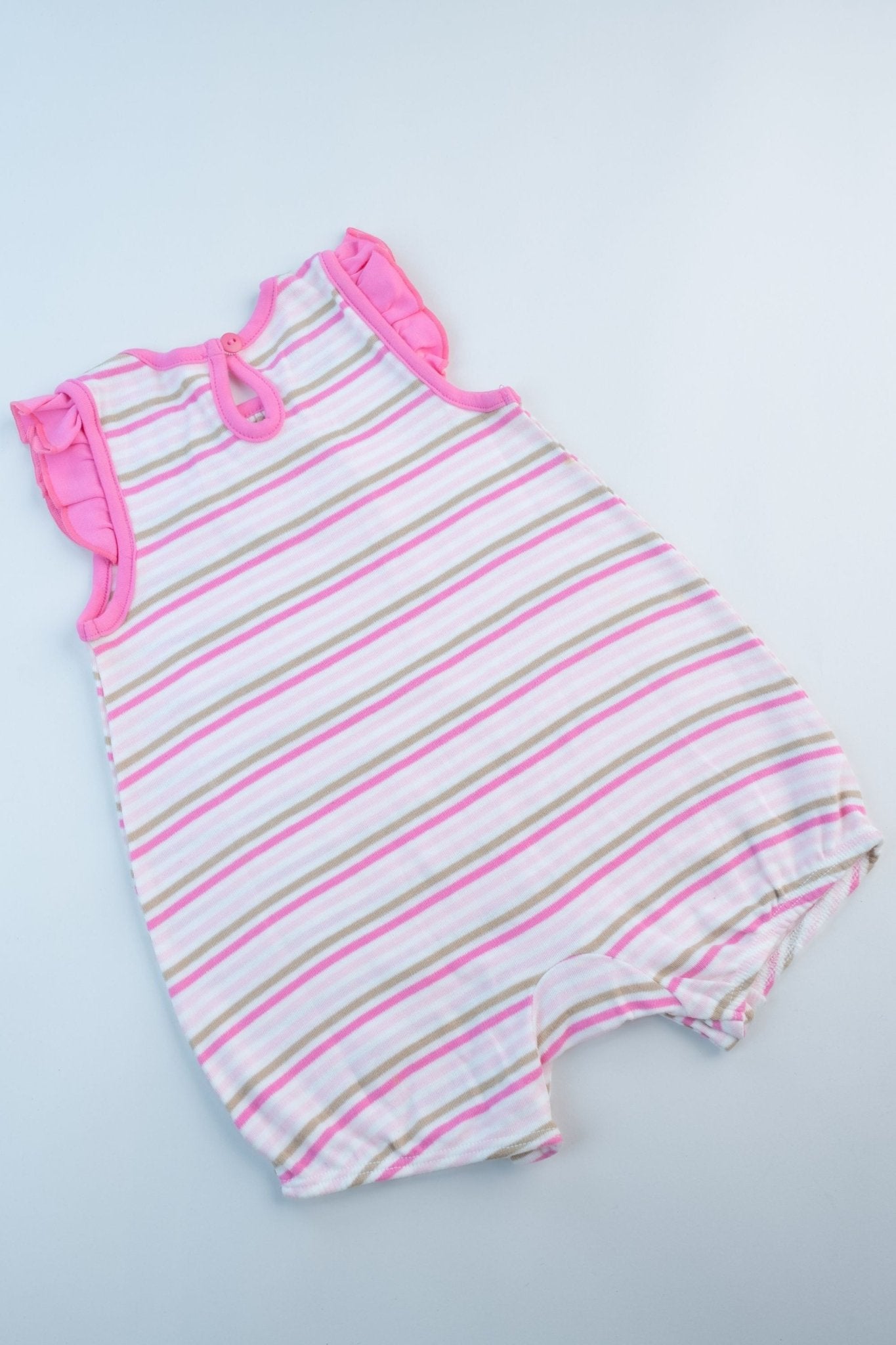 Small Wonders - Cutie Cat Striped Romper (Baby Pink) - MixMax