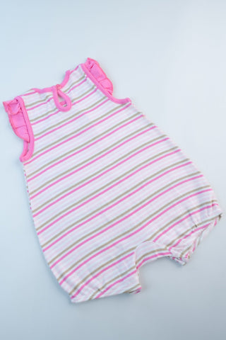 Small Wonders - Cutie Cat Striped Romper (Baby Pink) - MixMax