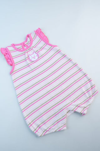 Small Wonders - Cutie Cat Striped Romper (Baby Pink) - MixMax