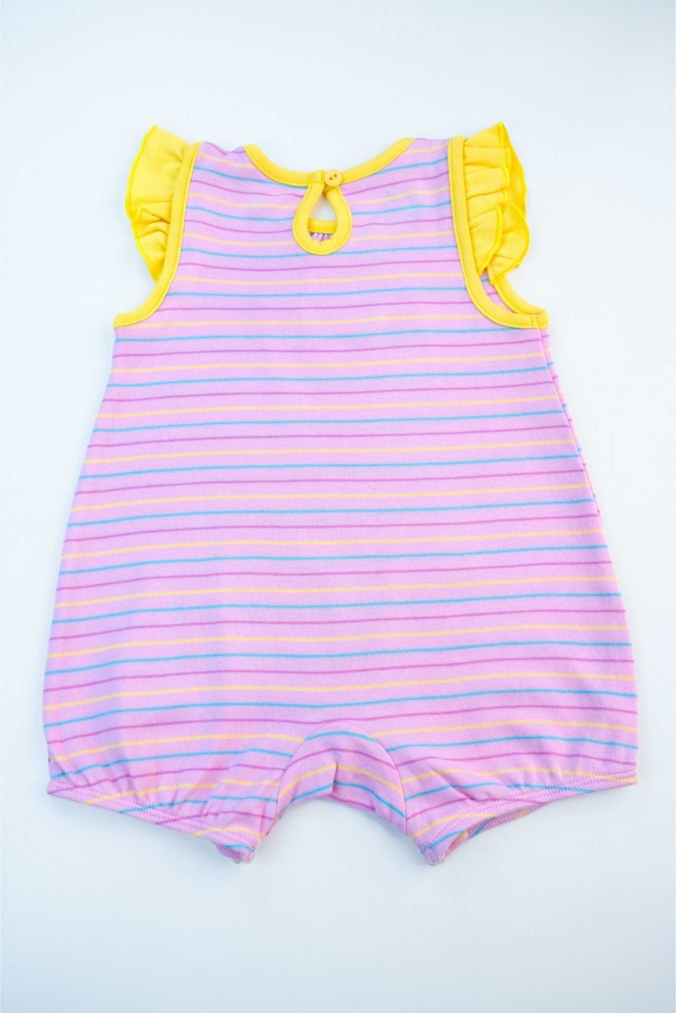 Small Wonders - Cutie Cat Striped Romper (Yellow) - MixMax