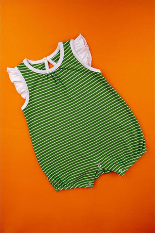 Small Wonders - Green Striped Romper - MixMax