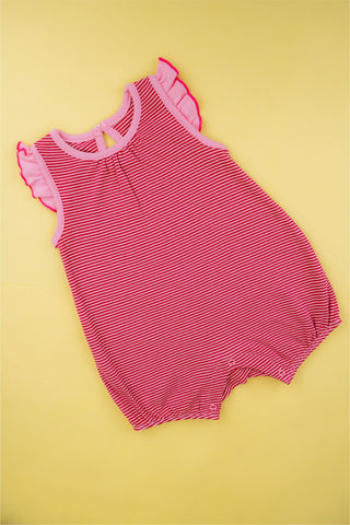 Small Wonders - Pink Striped Romper - MixMax