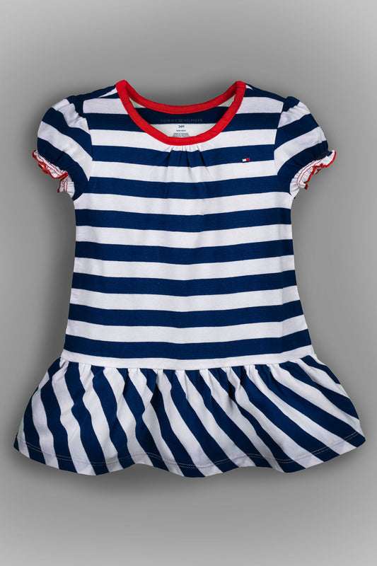 Tommy Hilfiger - Blue and White Striped Frock Set - MixMax