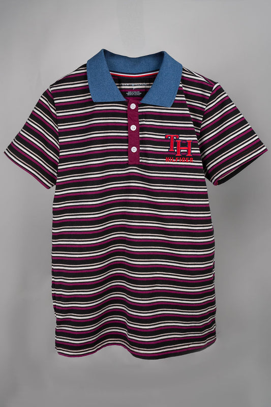 Tommy Hilfiger - Burgundy Polo Shirt with Shorts Set - MixMax